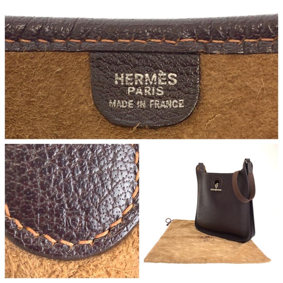 HERMES（エルメス） ヴェスパPM ブラウン シルバー金具 ヴォーエプソン