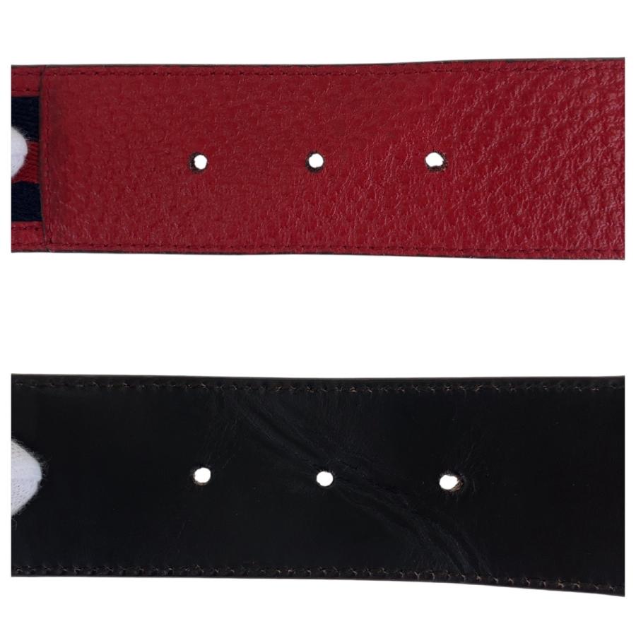 美品 GUCCI グッチ シェリーライン インターロッキング 75cm/30インチ レッド ネイビー ゴールド キャンバス/レザー 114876 ベルト 411069 | GUCCI | 07