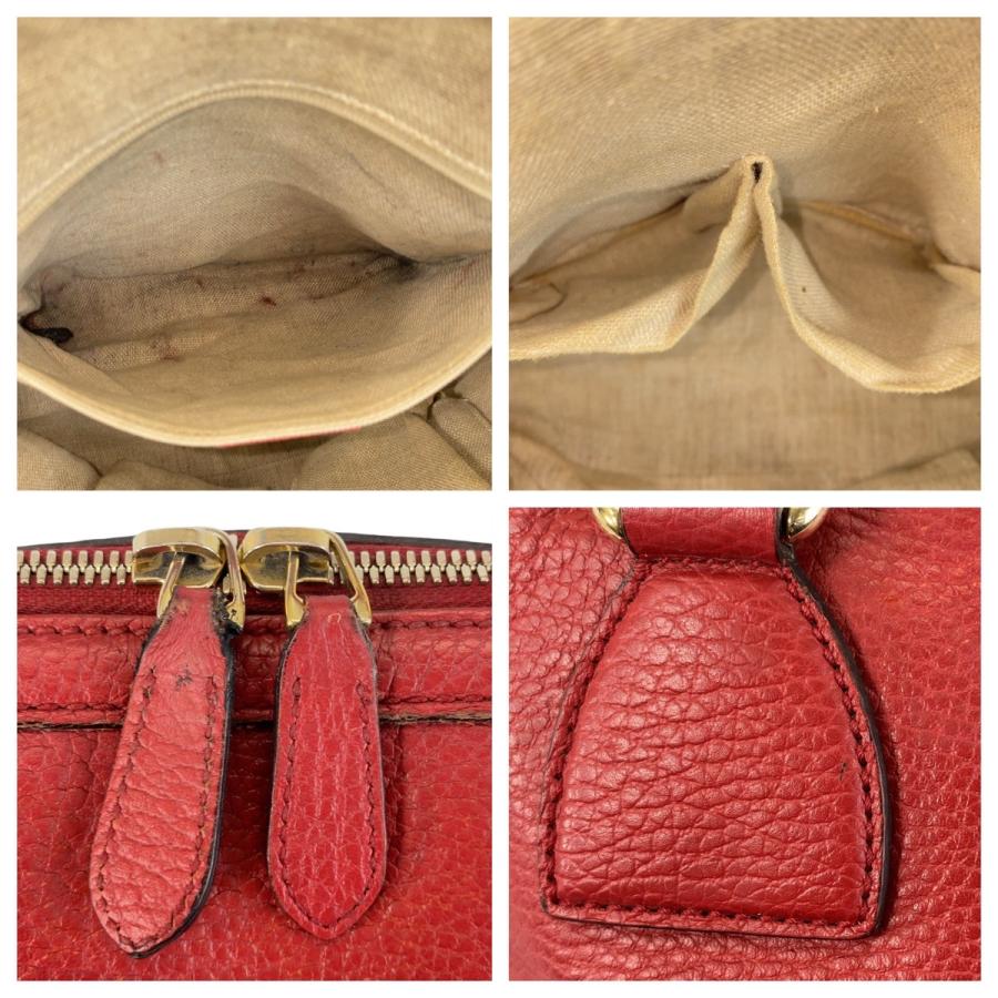 GUCCI（グッチ） インターロッキング レッド ゴールド金具 レザー 