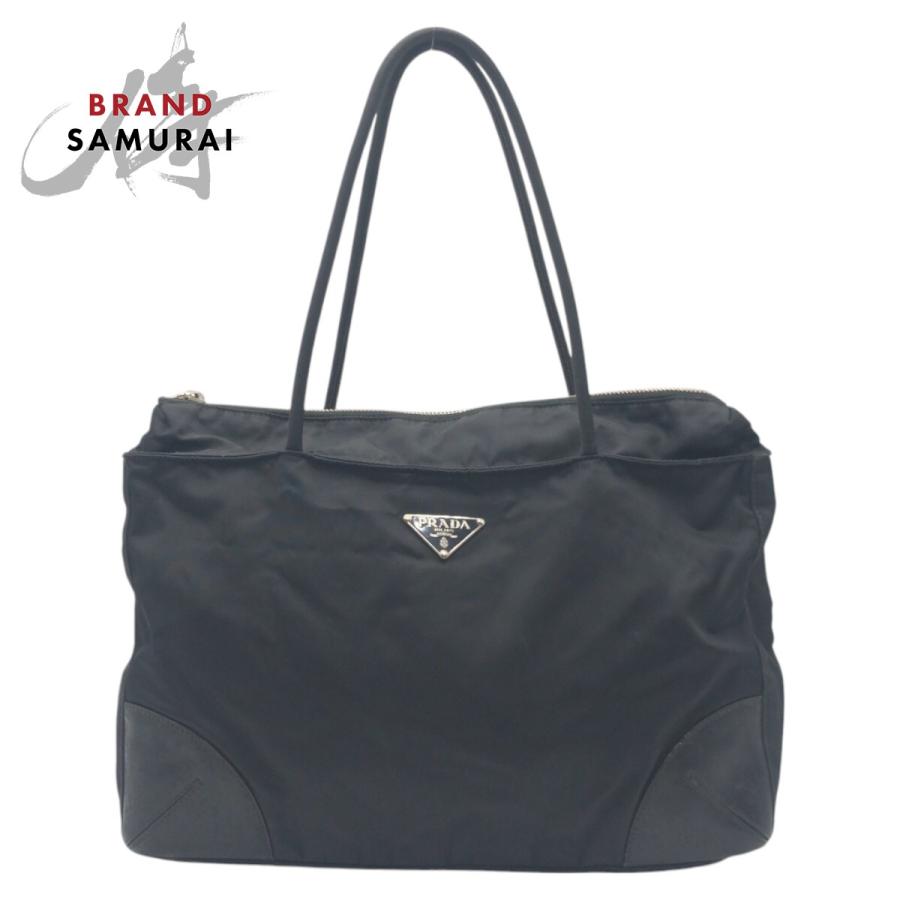 PRADA プラダ テスート ナイロン トートバッグ 黒 ブラック 三角ロゴ PRADA プラダ テスート 三角ロゴ ブラック 黒 ナイロン トート