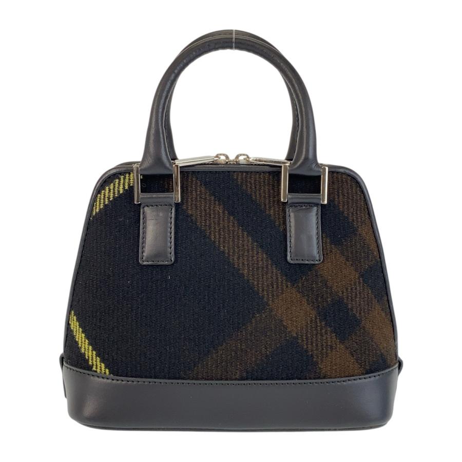 BURBERRY 美品 バーバリー チェック柄 ブラック 黒 シルバー金具 