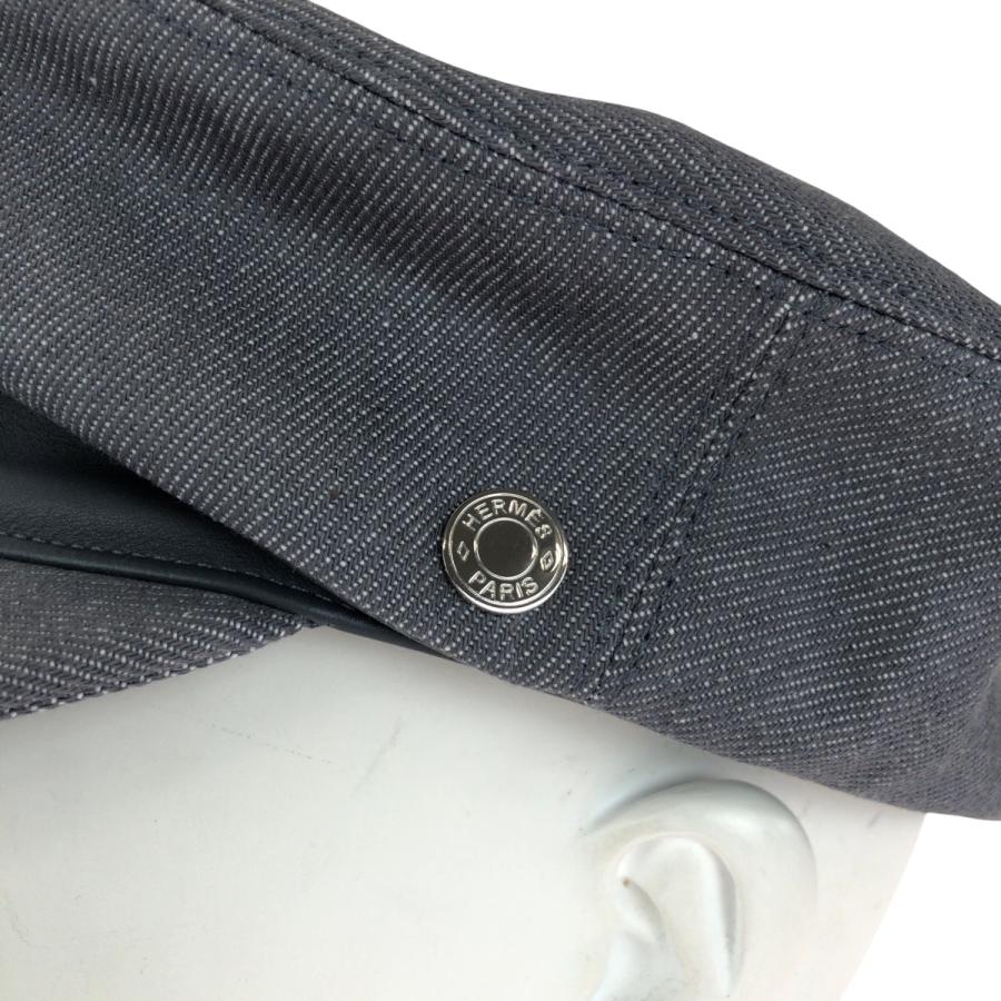 美品 HERMES エルメス セリエ サイズ58 グレー シルバー金具 コットン/ビスコース キャスケット レディース 411157 | HERMES | 07