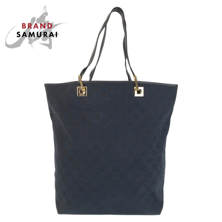 GUCCI（グッチ） 美品 ブラック 黒 ゴールド金具 GGキャンバス/レザー