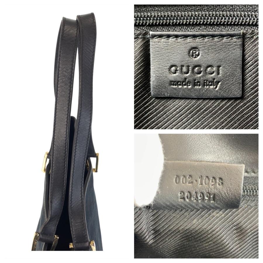GUCCI（グッチ） 美品 ブラック 黒 ゴールド金具 GGキャンバス/レザー