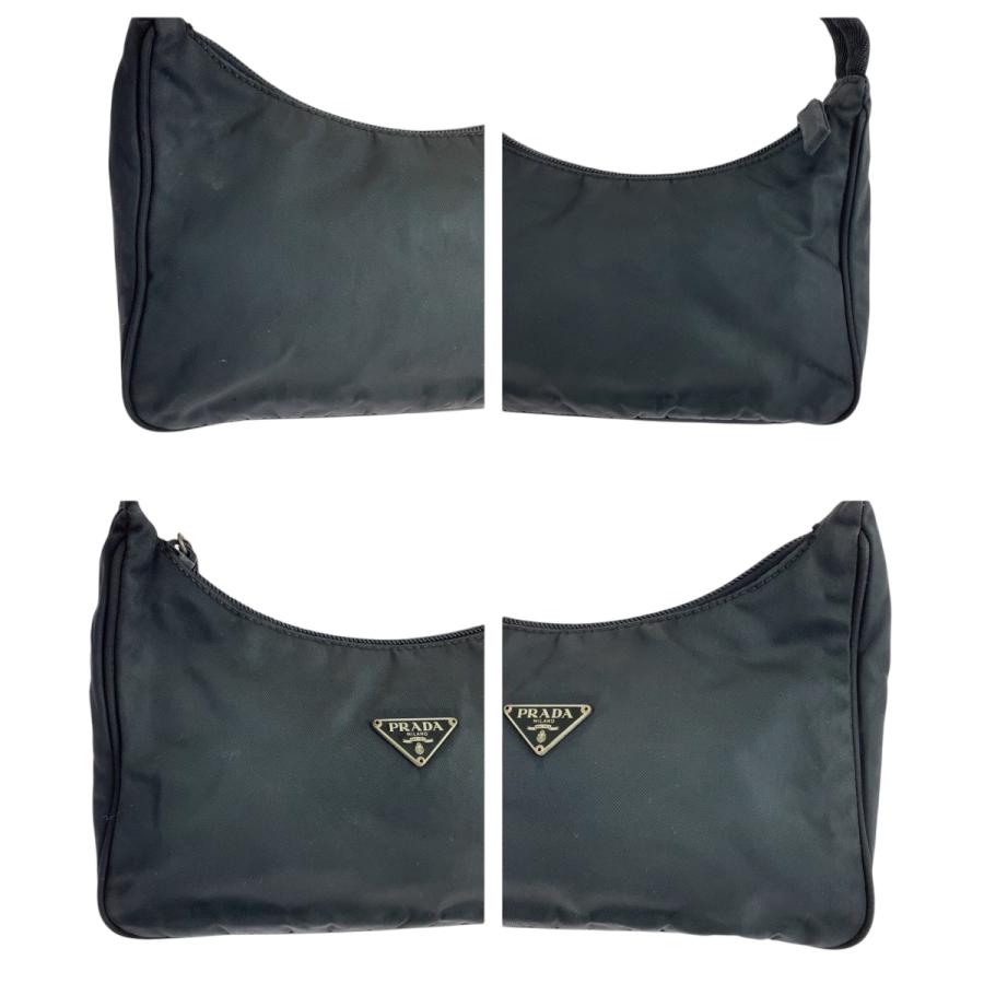 PRADA（プラダ） 美品 テスート ホーボー 三角ロゴプレート ブラック