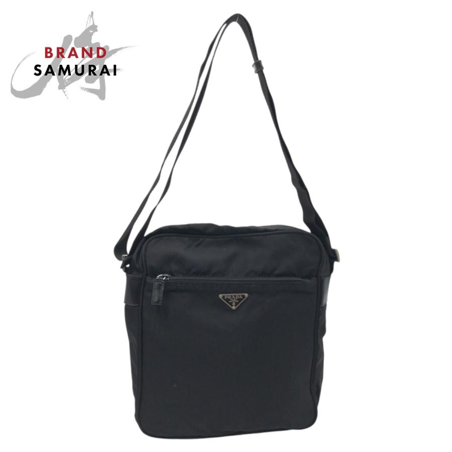 PRADA 美品 プラダ テスート 三角ロゴ ブラック 黒 ナイロン