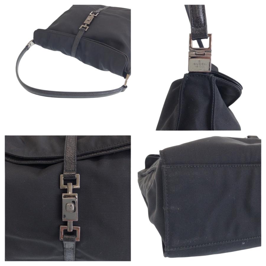 GUCCI（グッチ） ジャッキー ブラック 黒 シルバー金具 ナイロン 001
