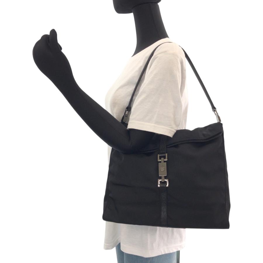 GUCCI（グッチ） ジャッキー ブラック 黒 シルバー金具 ナイロン 001