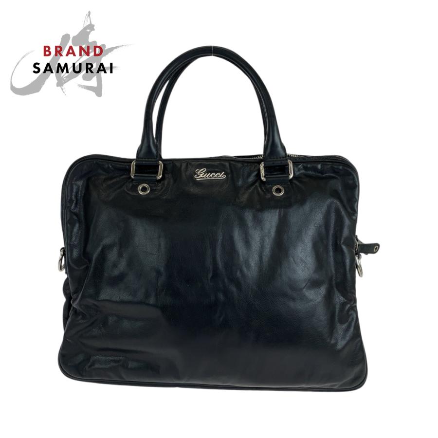 GUCCI（グッチ） 美品 ブラック 黒 シルバー金具 レザー 211113
