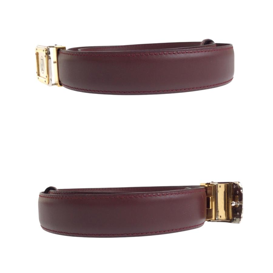 美品 CARTIER カルティエ サントス マストライン ボルドー ゴールド金具 レザー ベルト バックル メンズ 500021 | Cartier | 02