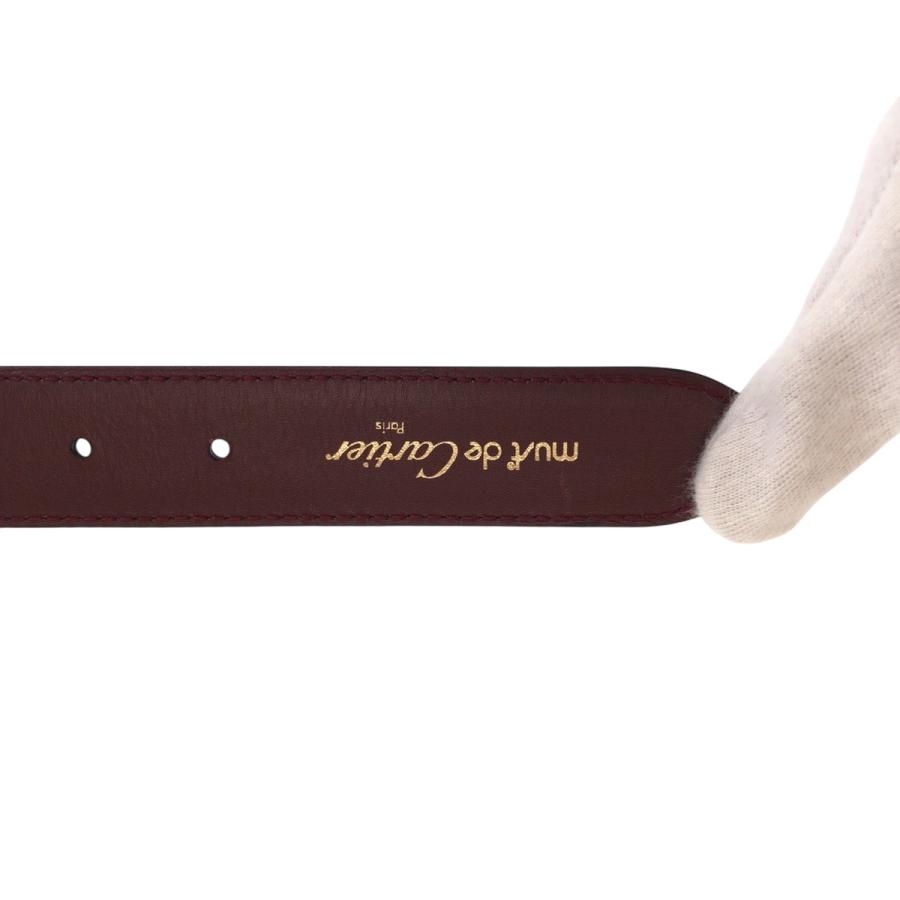 美品 CARTIER カルティエ サントス マストライン ボルドー ゴールド金具 レザー ベルト バックル メンズ 500021 | Cartier | 03