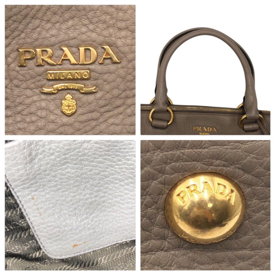 PRADA（プラダ） 美品 ヴィッテロダイノ ベージュ ゴールド金具 レザー