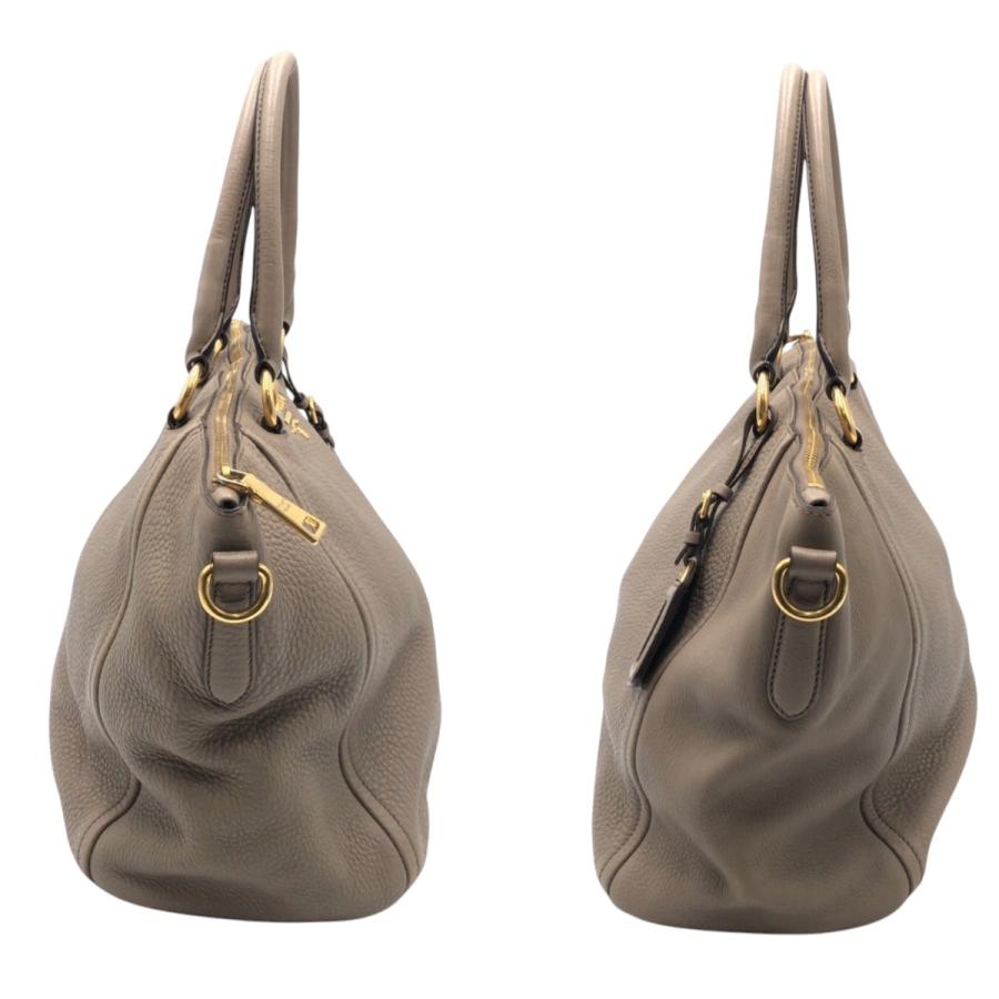 PRADA（プラダ） 美品 ヴィッテロダイノ ベージュ ゴールド金具 レザー