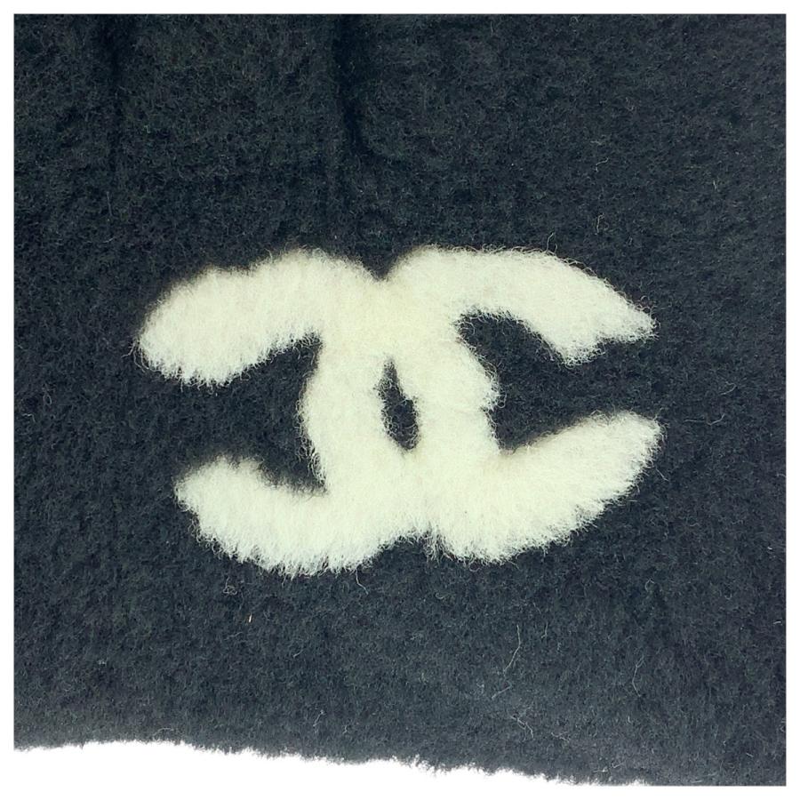 美品 CHANEL シャネル ココマーク ブラック 黒 ムートン/カシミヤ インテリア クッション 男女兼用 レディース 500137 | CHANEL | 05