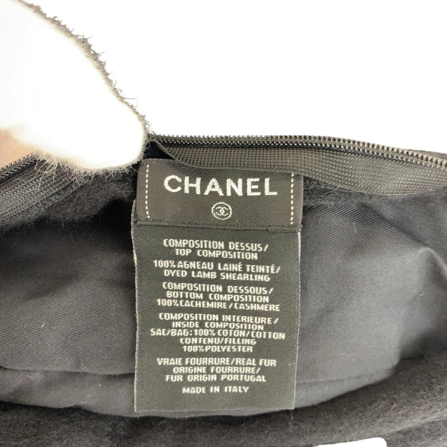 美品 CHANEL シャネル ココマーク ブラック 黒 ムートン/カシミヤ インテリア クッション 男女兼用 レディース 500137 | CHANEL | 06
