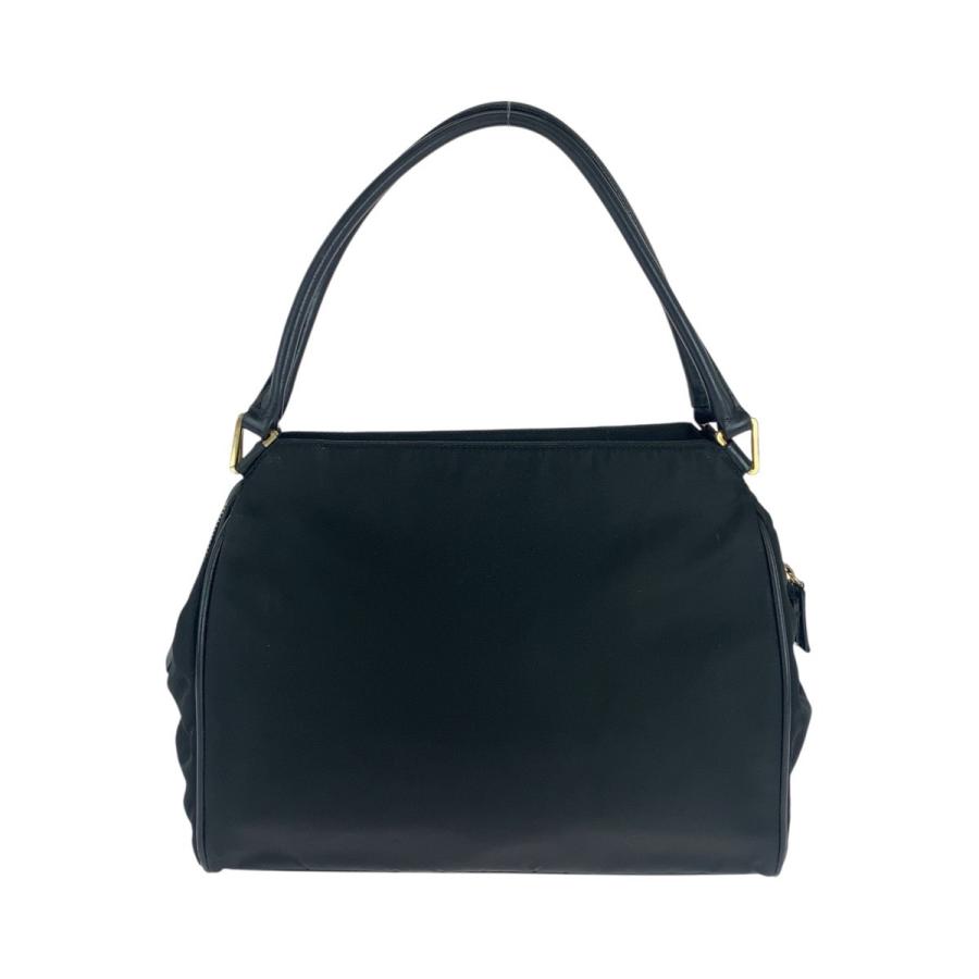 PRADA 美品 プラダ テスート 三角ロゴプレート ブラック 黒 ゴールド  