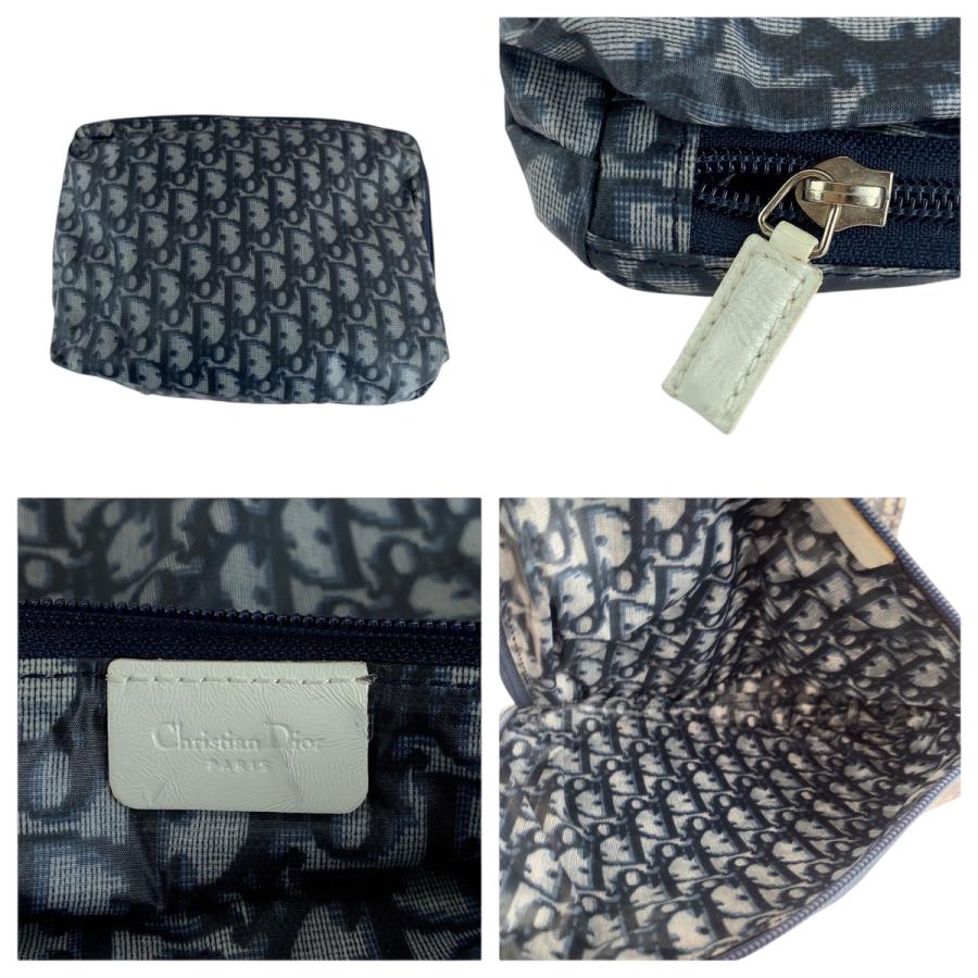 美品 Dior ディオール トロッター ネイビー ホワイト ナイロン MC1002