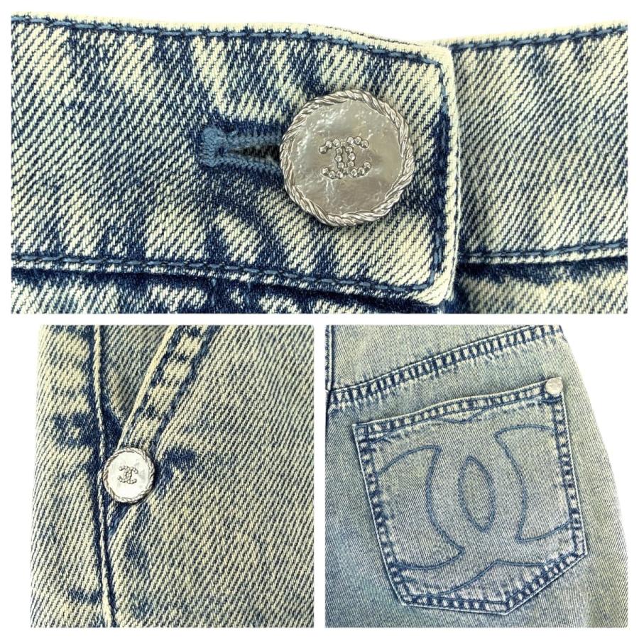 CHANEL（シャネル） 美品 23SS ココマーク フリル サイズ34 ブルー