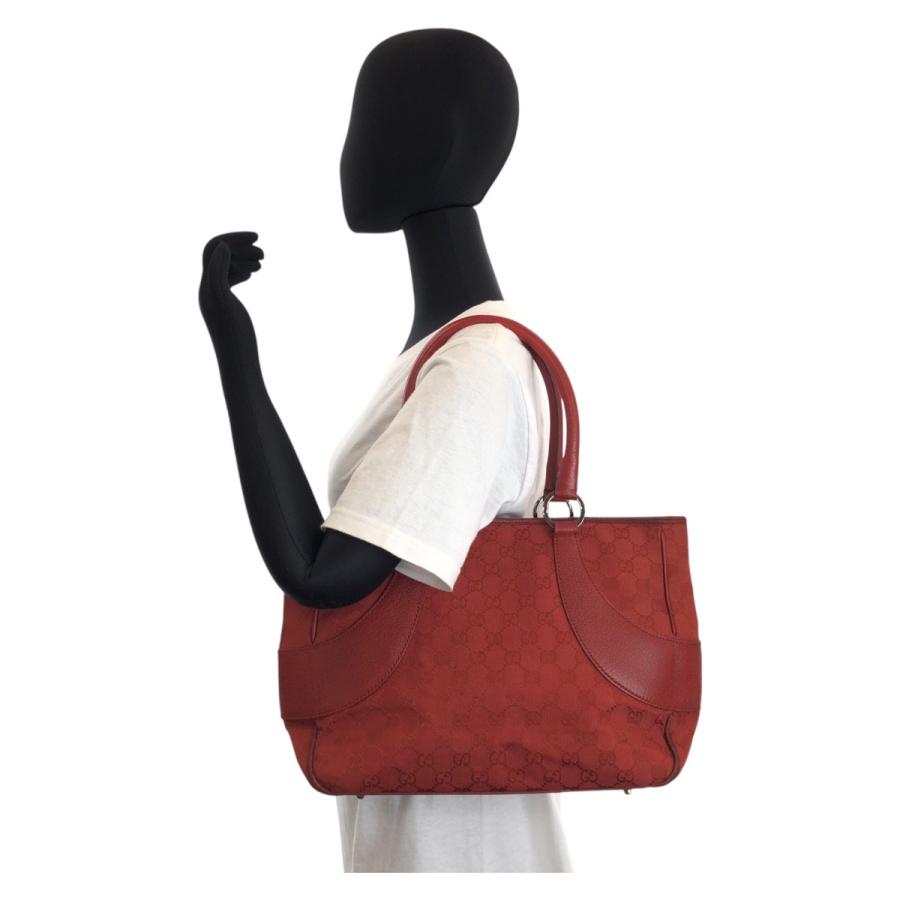 GUCCI（グッチ） レッド GGキャンバス/レザー 113011 トートバッグ