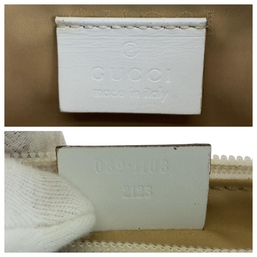 GUCCI（グッチ） 美品 グレー ホワイト シルバー金具 GGキャンバス