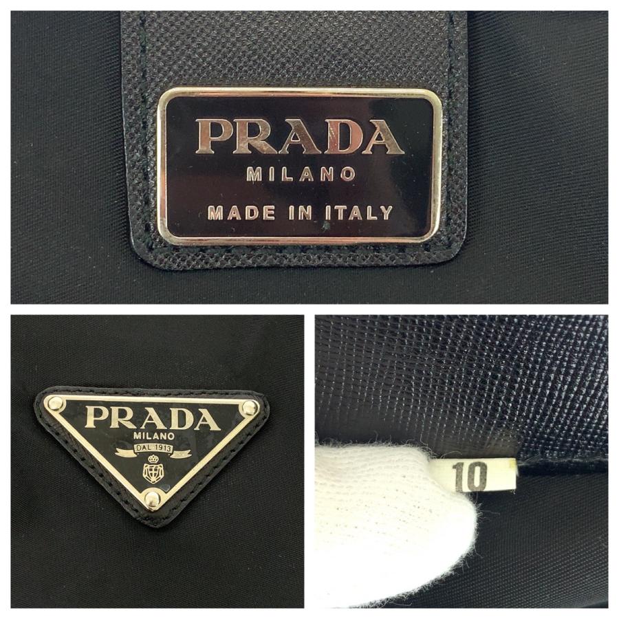 PRADA（プラダ） 美品 テスート 三角ロゴプレート 男女兼用 ブラック