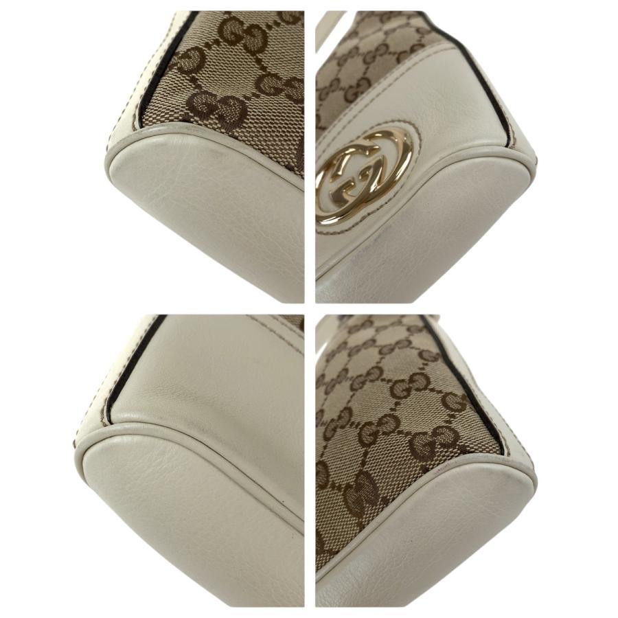 GUCCI（グッチ） 美品 インターロッキング ホワイト ブラウン ゴールド