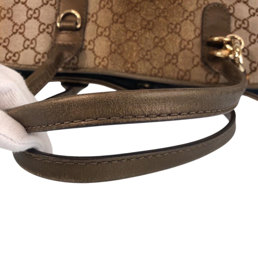 美品 GUCCI グッチ ブラウン ゴールド金具 GGキャンバス/レザー