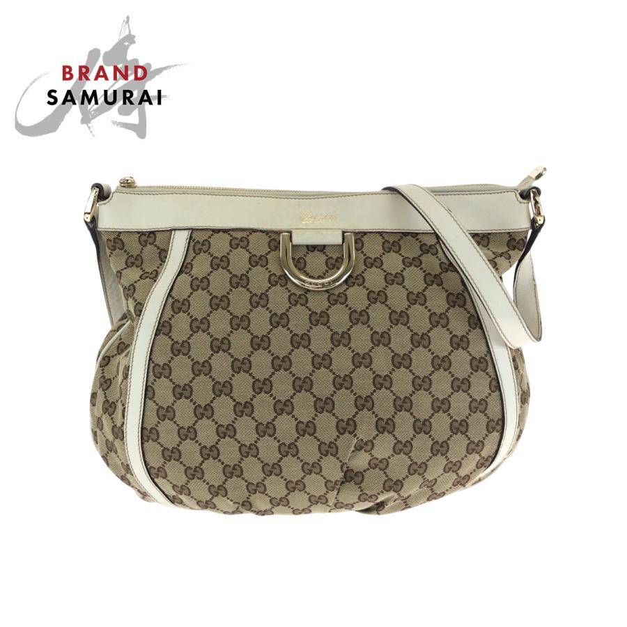 GUCCI アビー ベージュ ホワイト GGパターン ワンショルダー　キャンバス GUCCI アビー ベージュ ホワイト GGパターン ワンショルダー