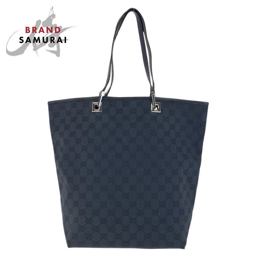 GUCCI（グッチ） 美品 ブラック 黒 シルバー金具 GGキャンバス/レザー