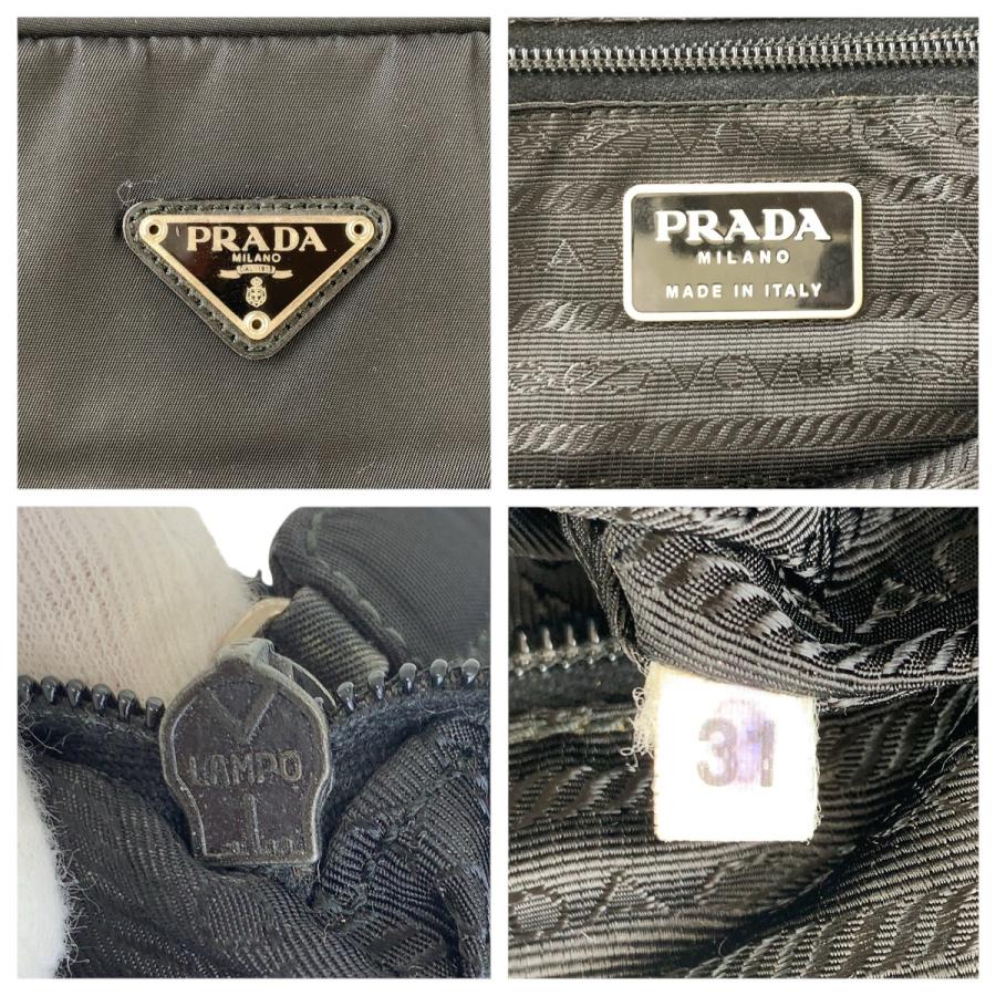 PRADA プラダ テスート 三角ロゴプレート ブラック 黒 シルバー金具 ナイロン トートバッグ ハンドバッグ レディース 500351 | PRADA | 03