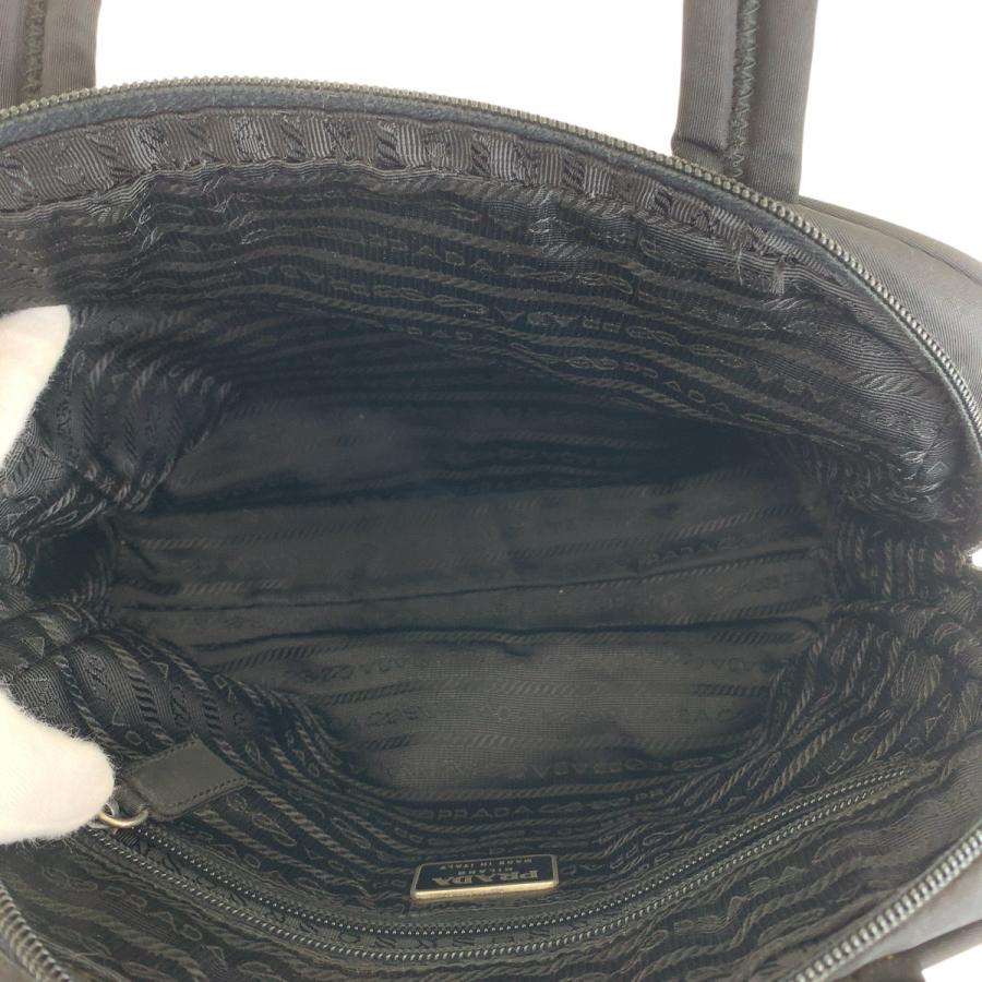 PRADA プラダ テスート 三角ロゴプレート ブラック 黒 シルバー金具 ナイロン トートバッグ ハンドバッグ レディース 500351 | PRADA | 08