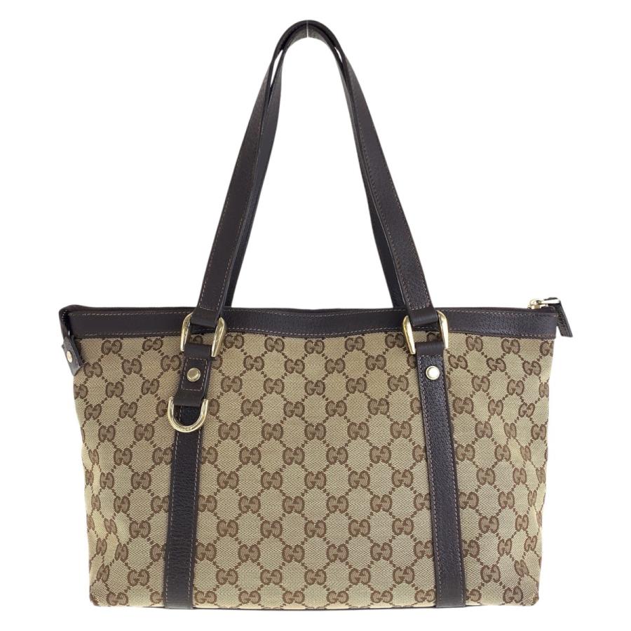 GUCCI（グッチ） ブラウン ゴールド金具 GGキャンバス/レザー 141470