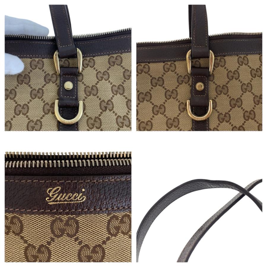 GUCCI（グッチ） ブラウン ゴールド金具 GGキャンバス/レザー 141470