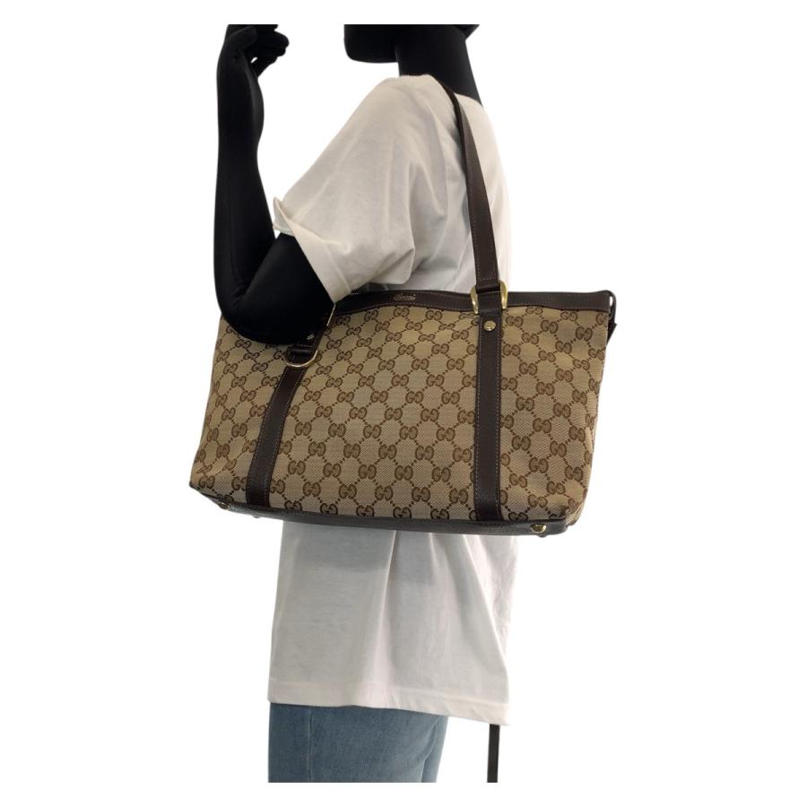 GUCCI（グッチ） ブラウン ゴールド金具 GGキャンバス/レザー 141470