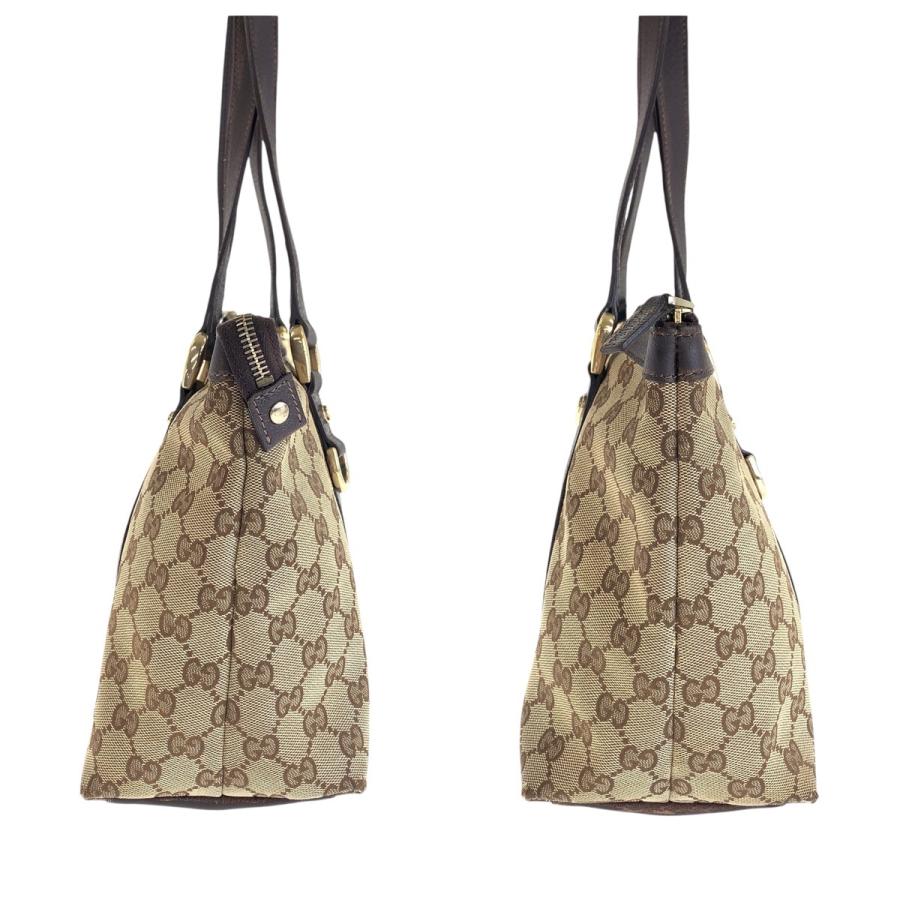 GUCCI（グッチ） ブラウン ゴールド金具 GGキャンバス/レザー 141470