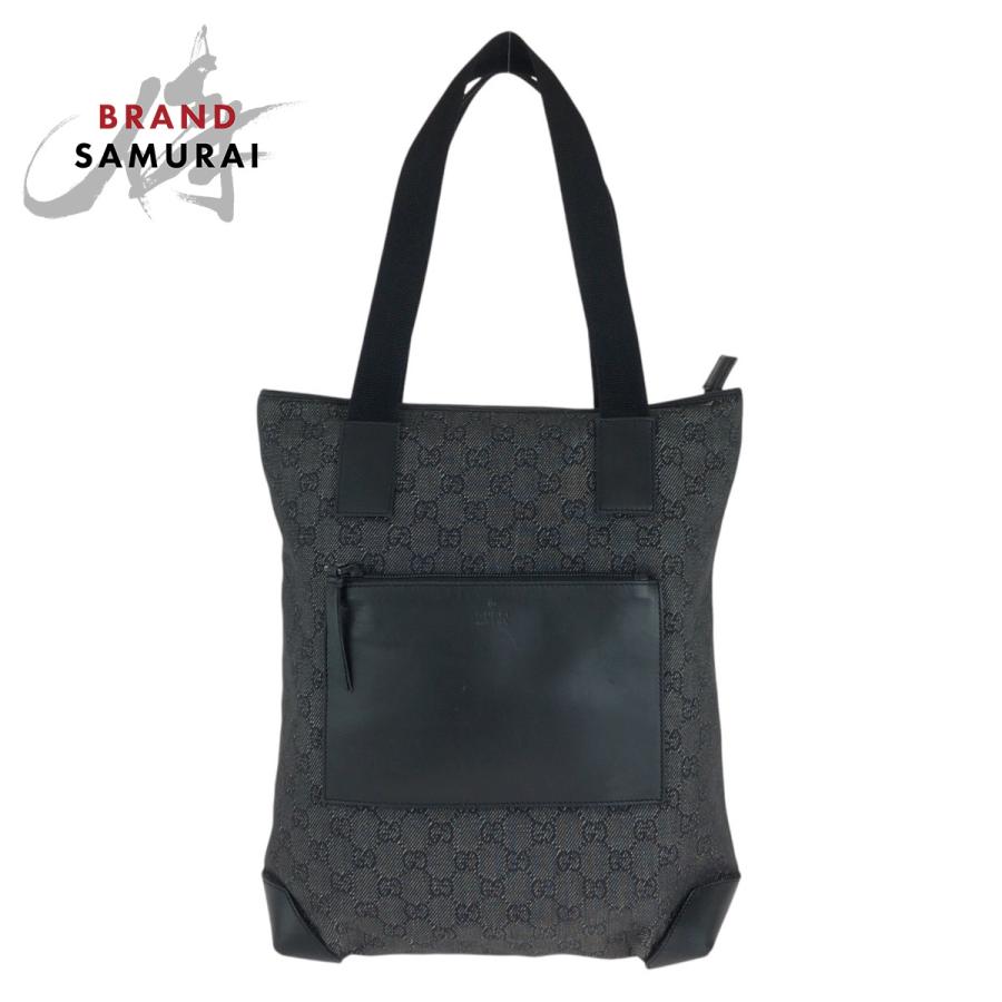 GUCCI 美品 グッチ ブラック 黒 GGキャンバス/レザー 28892 トート