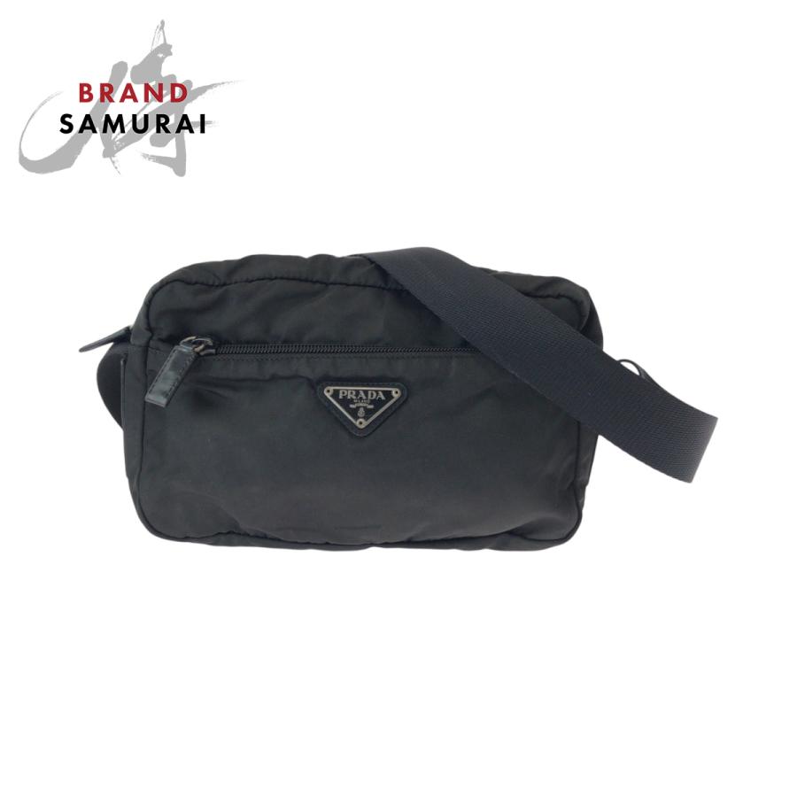 PRADA（プラダ） 美品 テスート 三角ロゴプレート ブラック 黒
