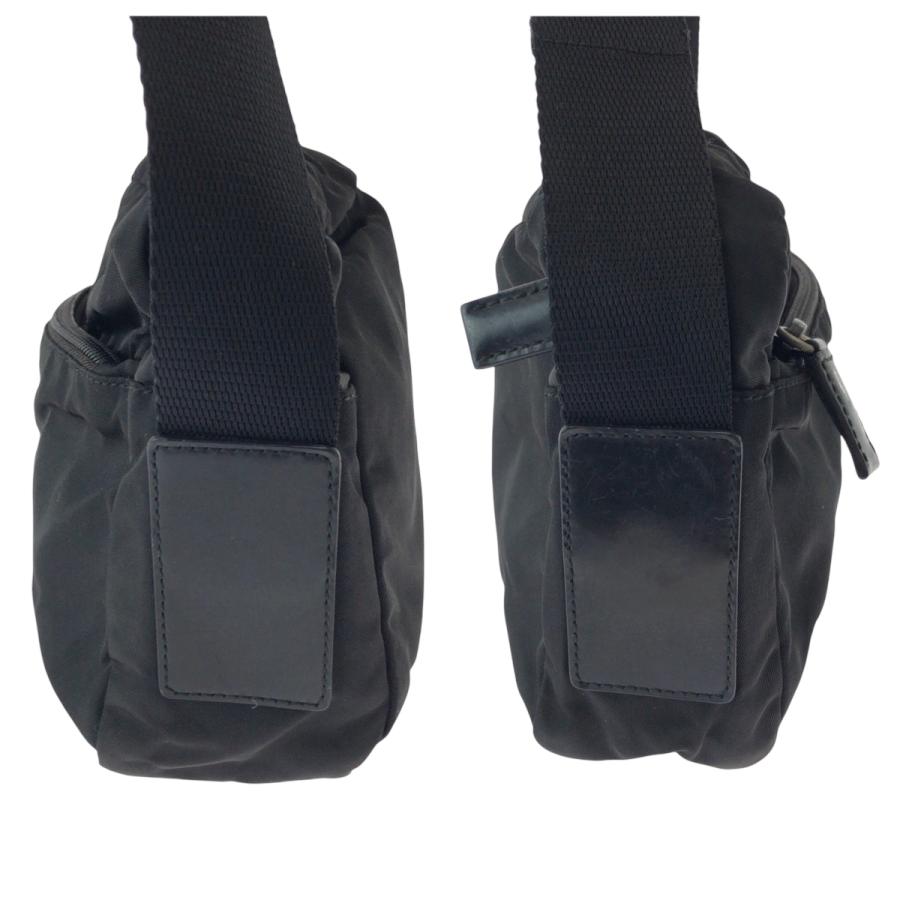 プラダ　PRADA　ボディバッグ　テスートナイロン　三角プレート　黒 PRADA（プラダ） 極 美品 三角ロゴ プレート 金具 テスート ナイロン