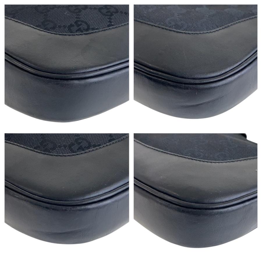 GUCCI 美品 グッチ ジャッキー ブラック 黒 GGキャンバス/レザー 00963