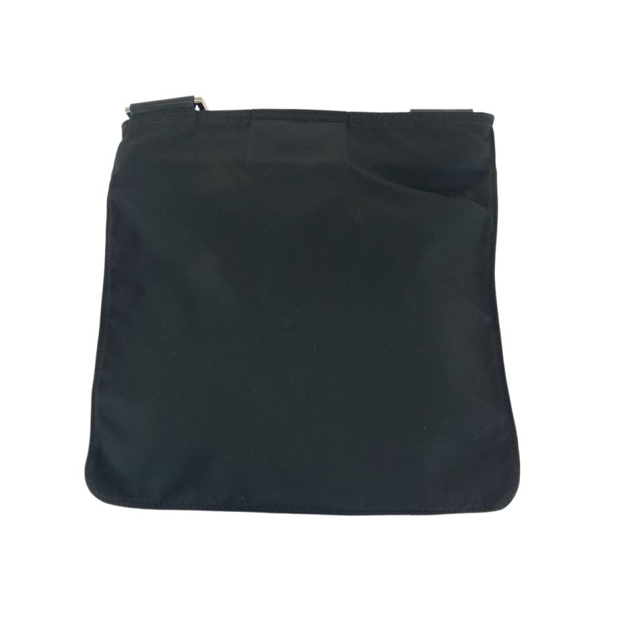 PRADA 美品 プラダ テスート 三角ロゴプレート ブラック シルバー金具  