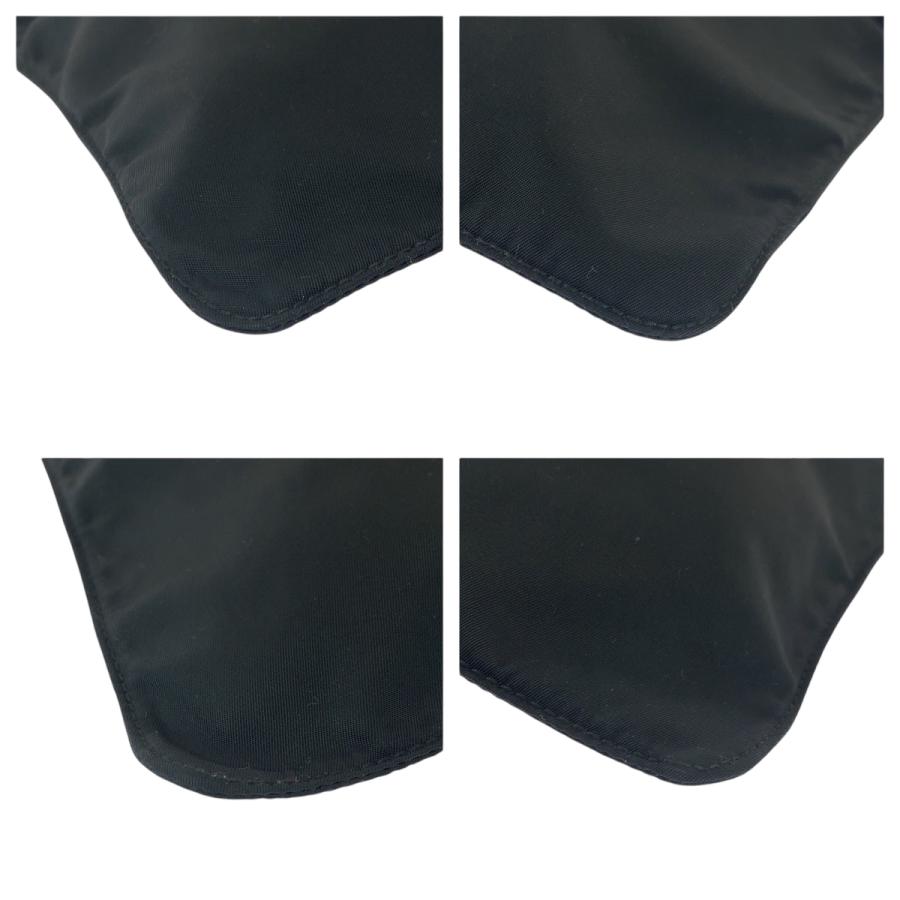 PRADA 美品 プラダ テスート 三角ロゴプレート ブラック シルバー金具  