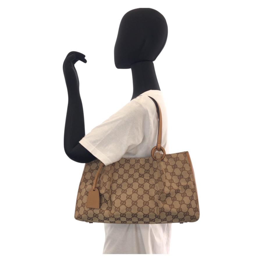 GUCCI（グッチ） ベージュ ブラウン GGキャンバス/レザー 94898 トート