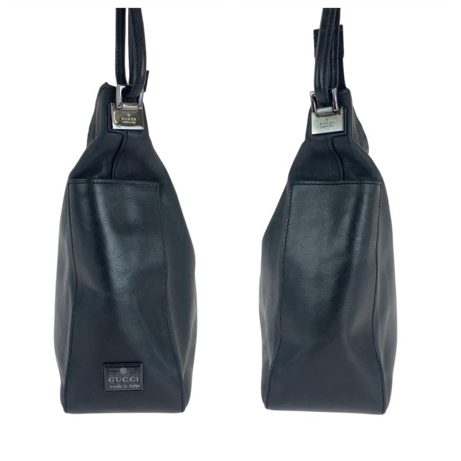 GUCCI グッチ ブラック 黒 シルバー金具 レザー 001 3766