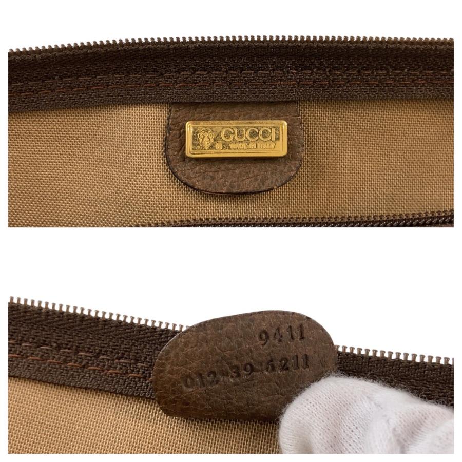 【GUCCI】ボストンバッグ　シェリーライン　ロゴ型押し　キャンバス　ブラウン GUCCI/グッチ】GGキャンバス シェリーライン ボストンバッグ