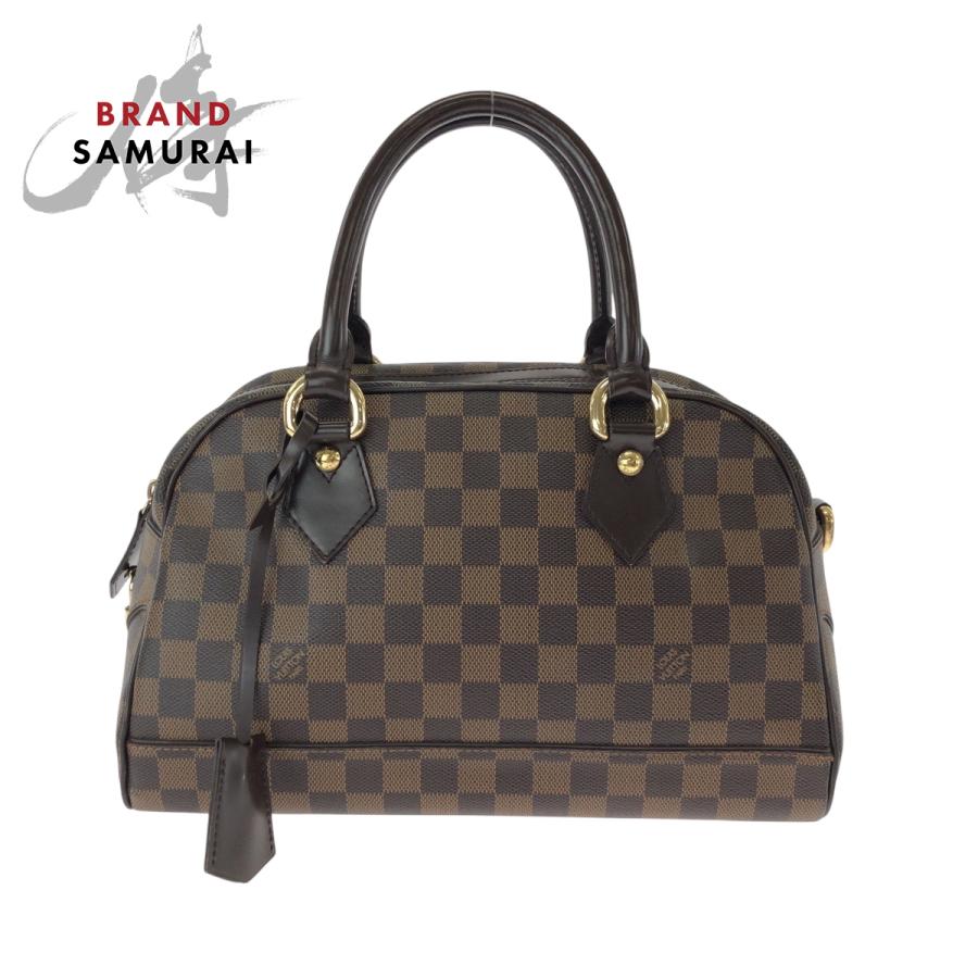 LOUIS VUITTON ルイヴィトン ダミエ エベヌ ドゥオモ ブラウンゴールド金具 PVC N60008 ボストンバッグ ハンドバッグ ...
