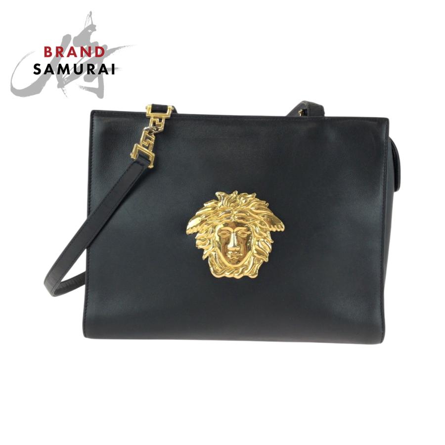 美品 VERSACE ヴェルサーチ ヴィンテージ メデューサ ブラック 黒 