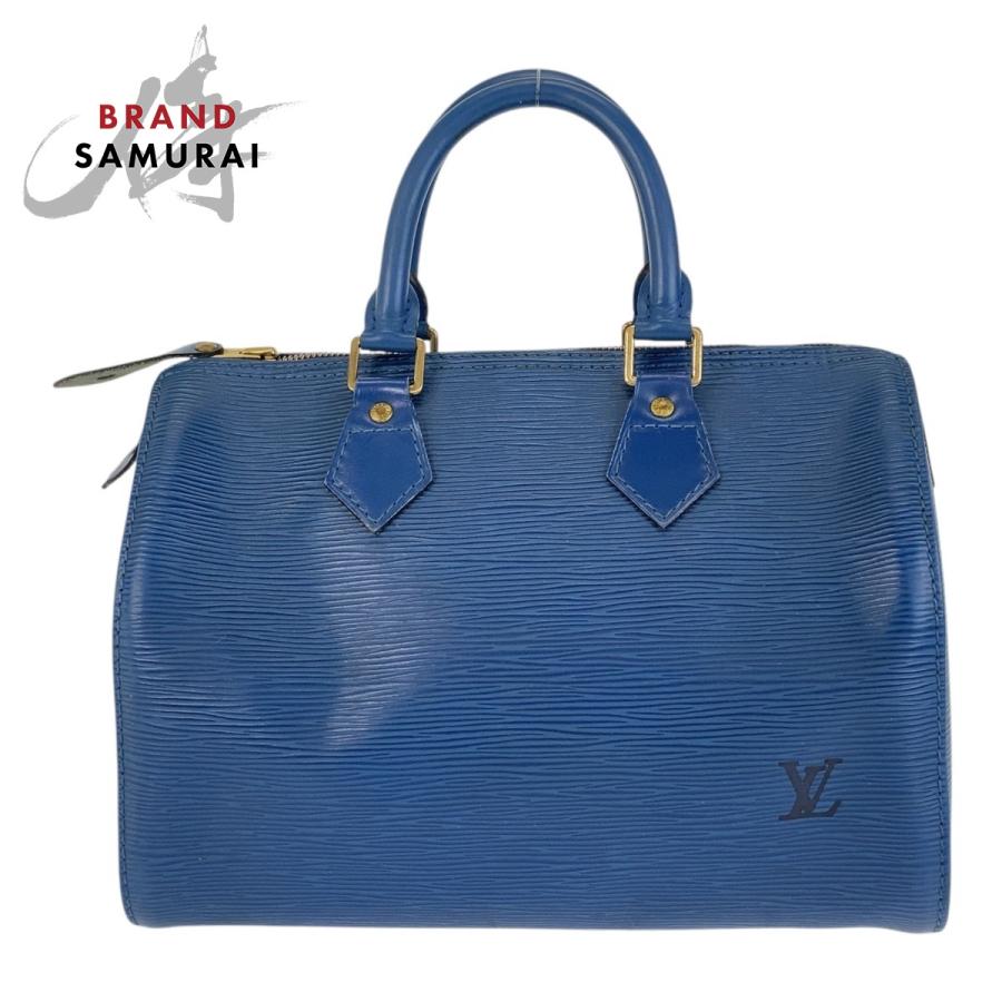 LOUIS VUITTON 美品 ルイヴィトン エピ スピーディ25 ブルー ゴールド 