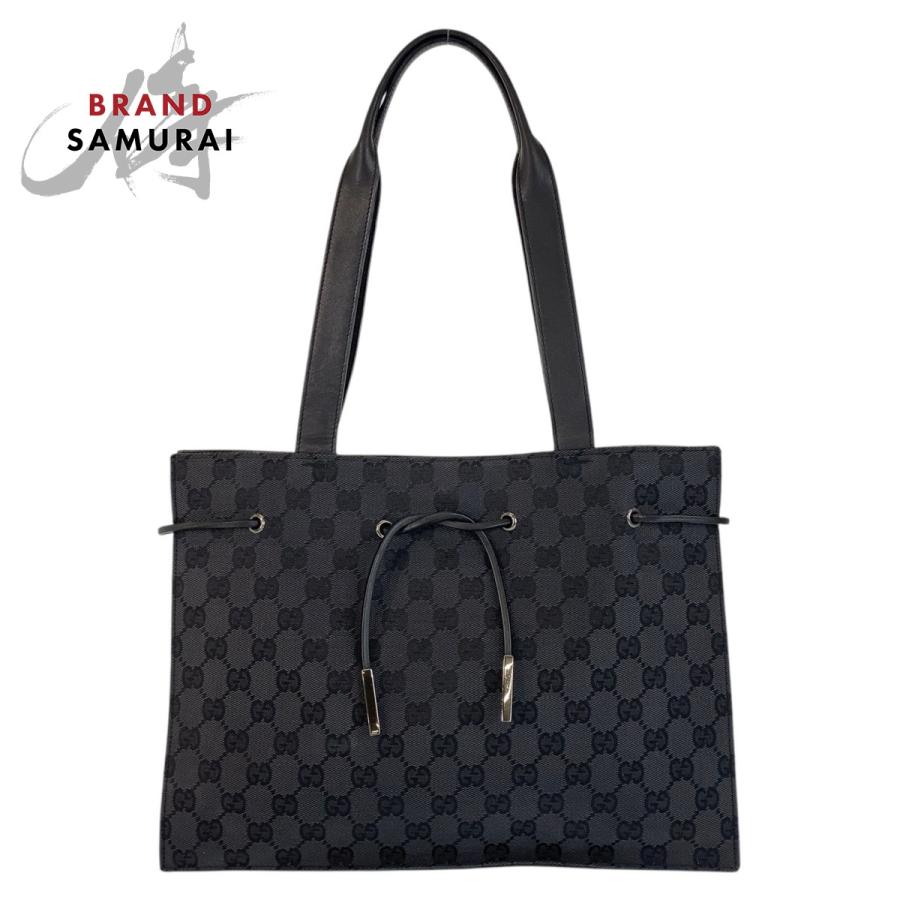 GUCCI（グッチ） 美品 ブラック 黒 シルバー金具 GGキャンバス/レザー 