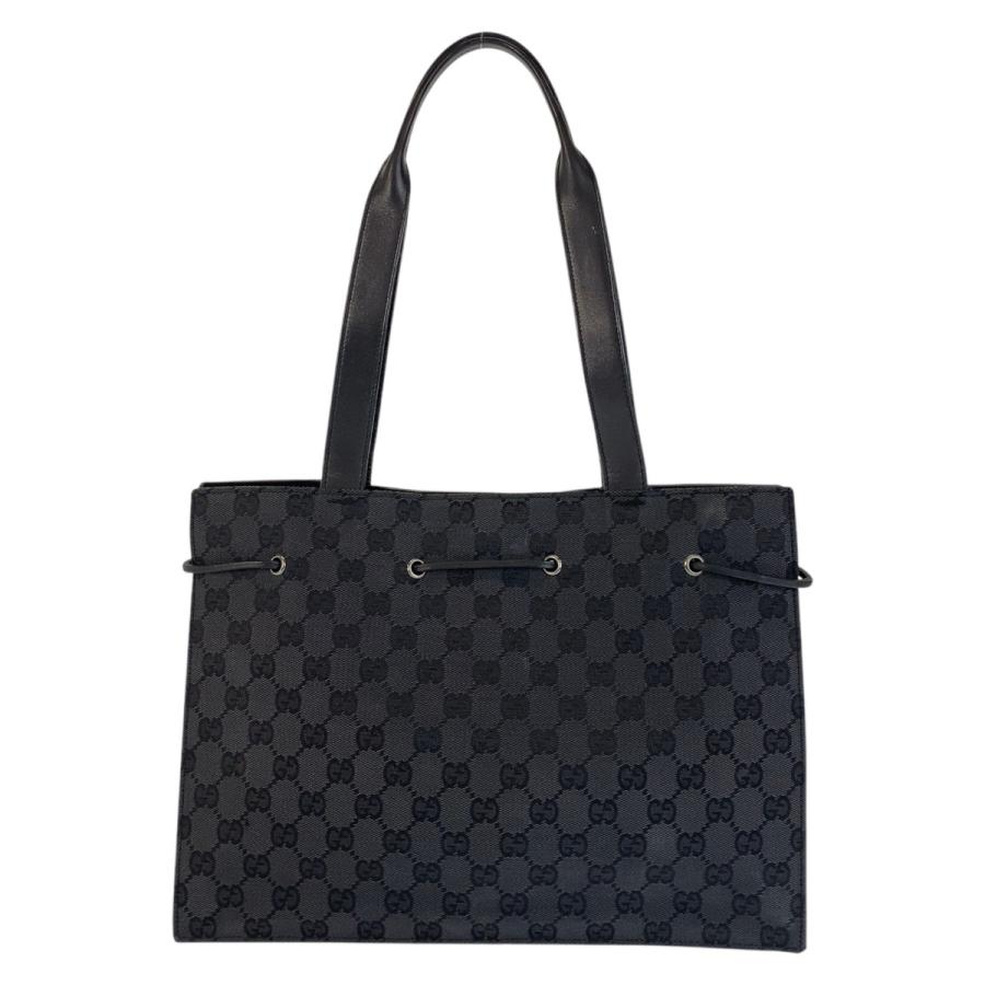 GUCCI（グッチ） 美品 ブラック 黒 シルバー金具 GGキャンバス/レザー 