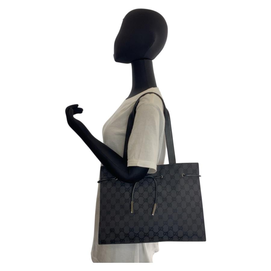 GUCCI（グッチ） 美品 ブラック 黒 シルバー金具 GGキャンバス/レザー 